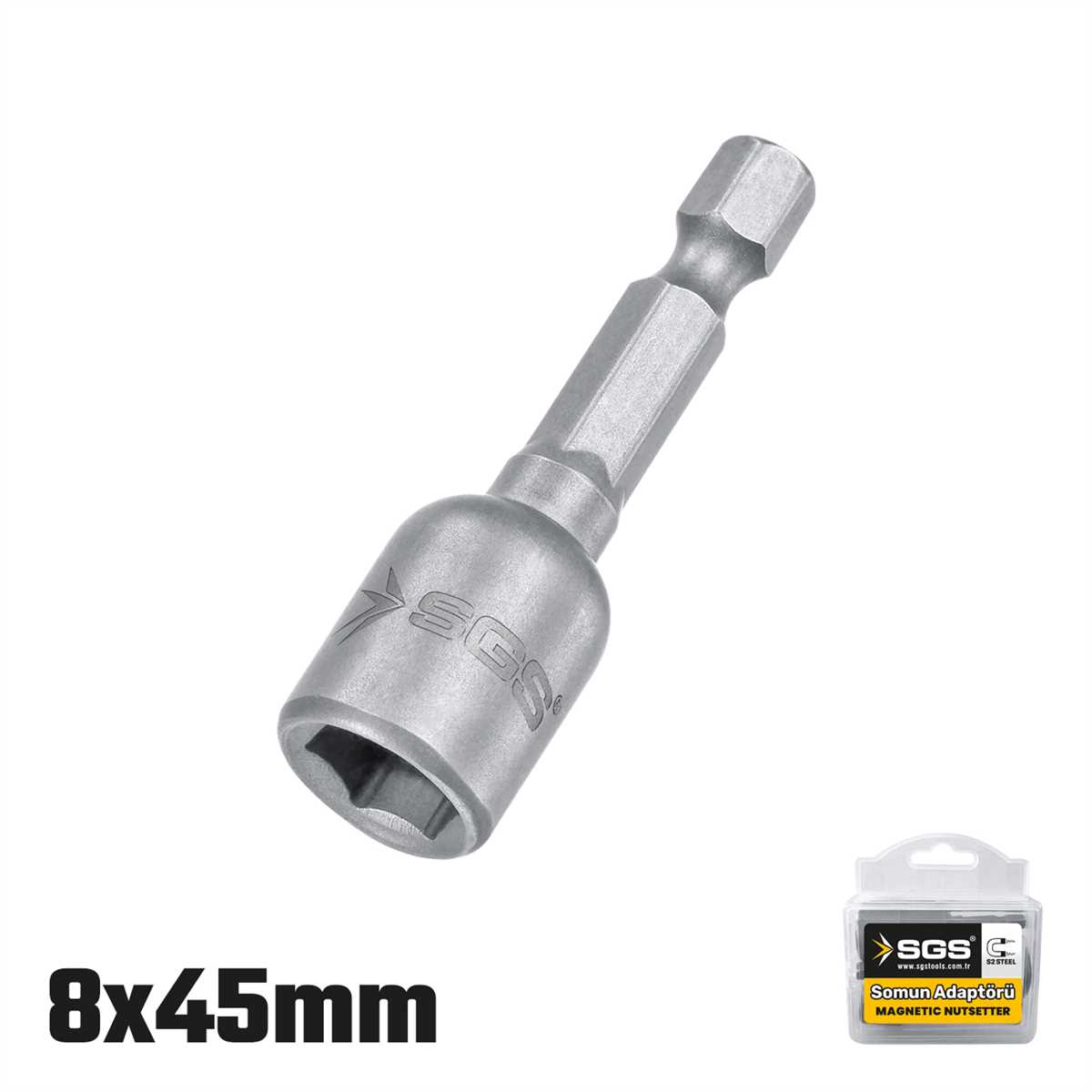 MANYETİK SOMUN ADAPTÖRÜ  8 X 45 MM ( 10 AD )